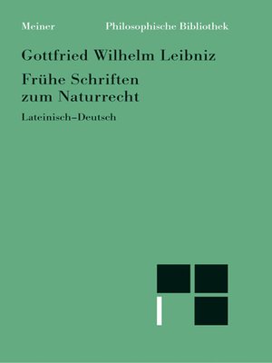cover image of Frühe Schriften zum Naturrecht